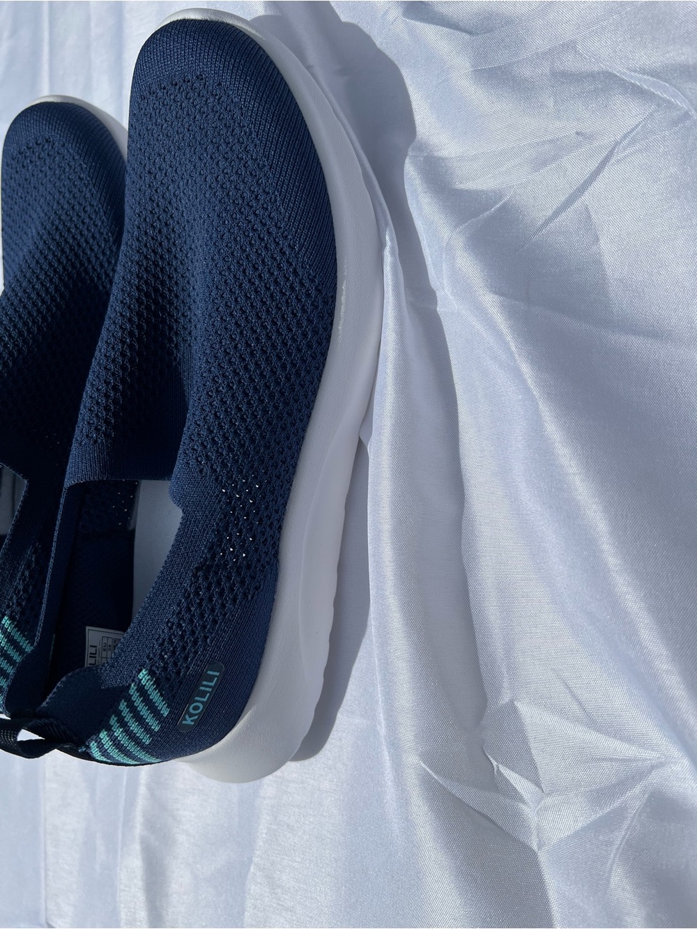 Kolili Sport Navy Slip-On Knit Sneakers NWOT - Picture 2 of 5